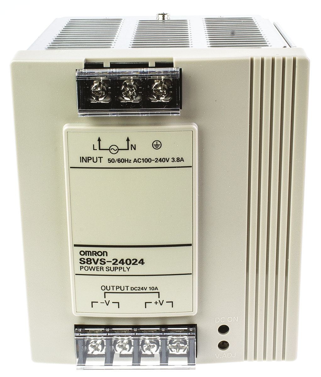 Omron S8VS Switched Mode DIN Rail Power Supply, 85 → 264V ac ac Input, 24V dc dc Output, 10A Output, 240W