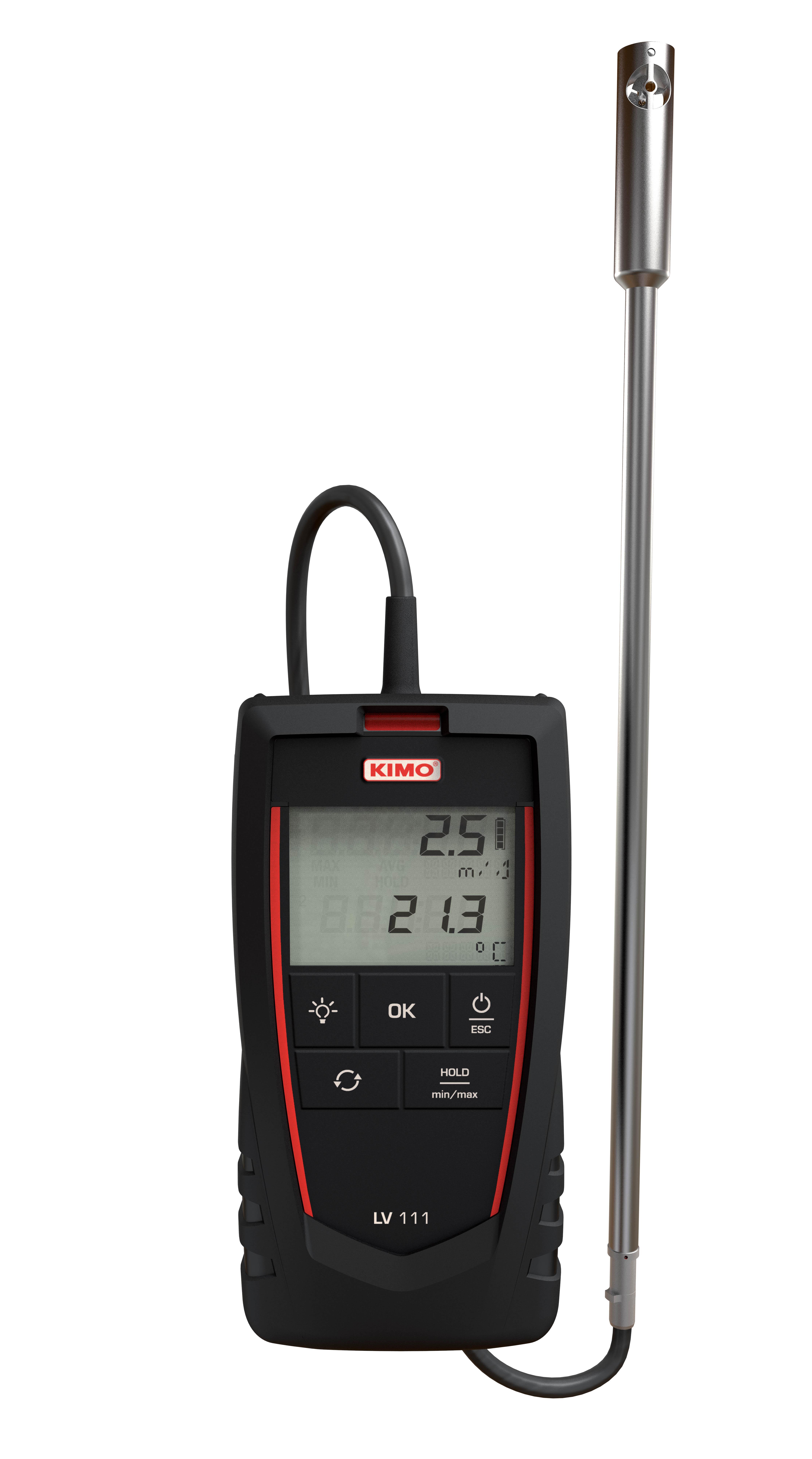 KIMO Rotary Vane Anemometer, 25m/s Max, Measures Air Flow, Air Velocity