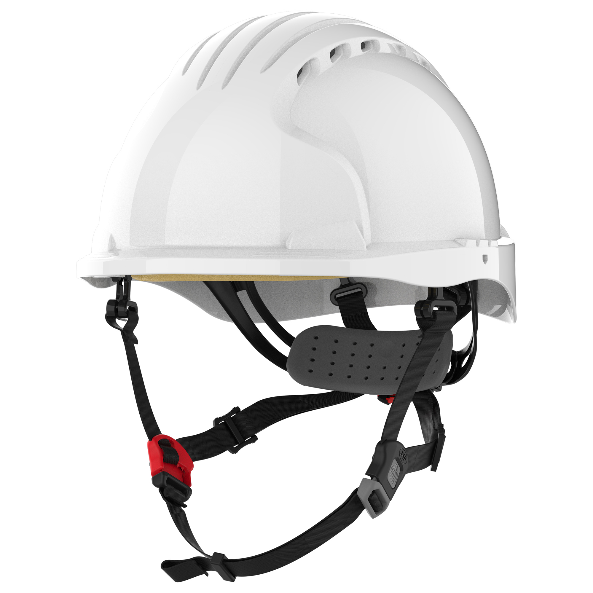 JSP EVO5 Dualswitch White Safety Helmet with Chin Strap, AdjustableVentilated