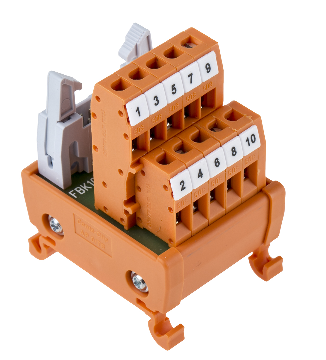 RS PRO 10-Contact Male Interface Module, Flat Ribbon Cable Connector, DIN Rail Mount, 1A