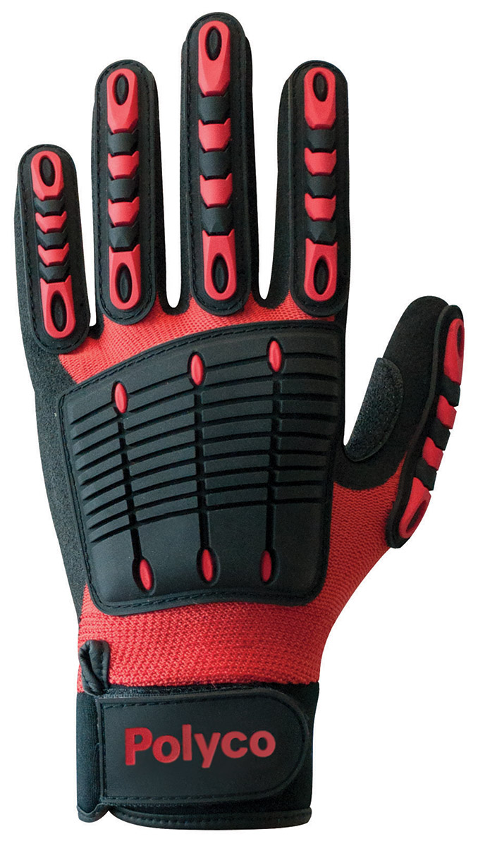 Polyco Healthline Multi Task E Red Nylon Nylon Work Gloves, Size 9, Nitrile Foam Coating
