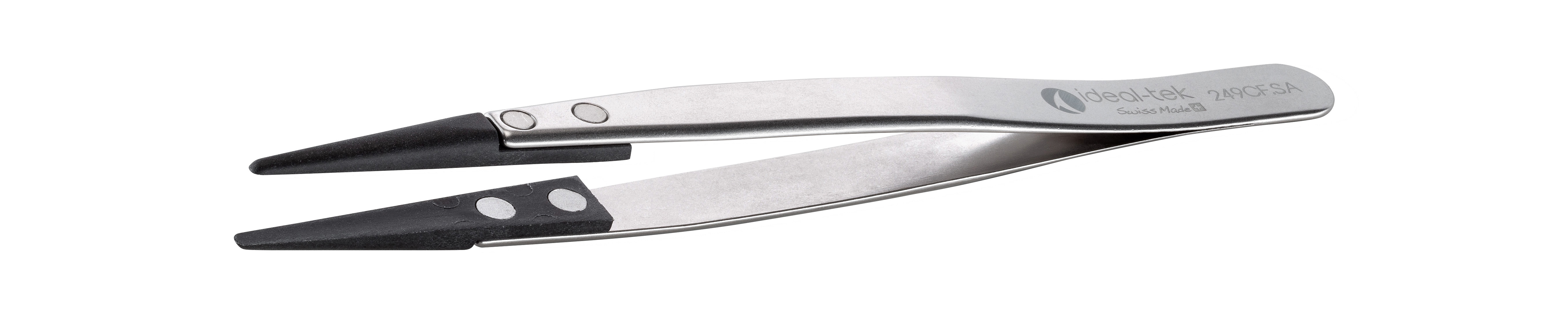 ideal-tek 130 mm, Stainless Steel; Plastic Tipped, ESD Tweezers