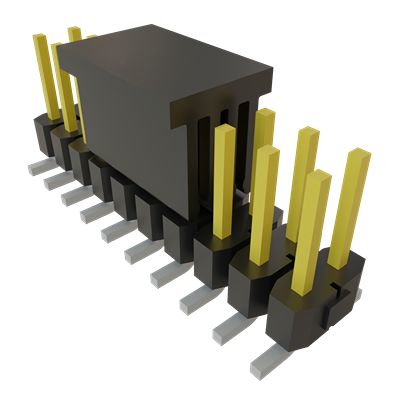 Samtec TSM Series Vertical Surface PCB Header, 20 Contact(s), 2.54 mm Pitch, 2 Row, Unshrouded