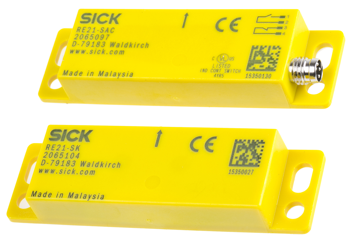SICK RE21 Series Magnetic Non-Contact Safety Switch, 30V dc, Plastic Housing, NC, M8