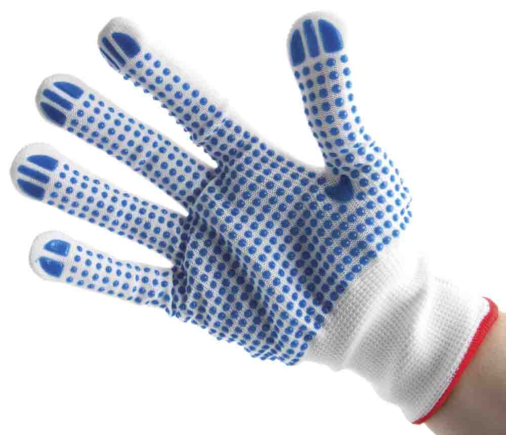 Reldeen G781 White Polyester, Polyvinyl Chloride Dot Grip Glove, Brushed DC Motor Driver Coating