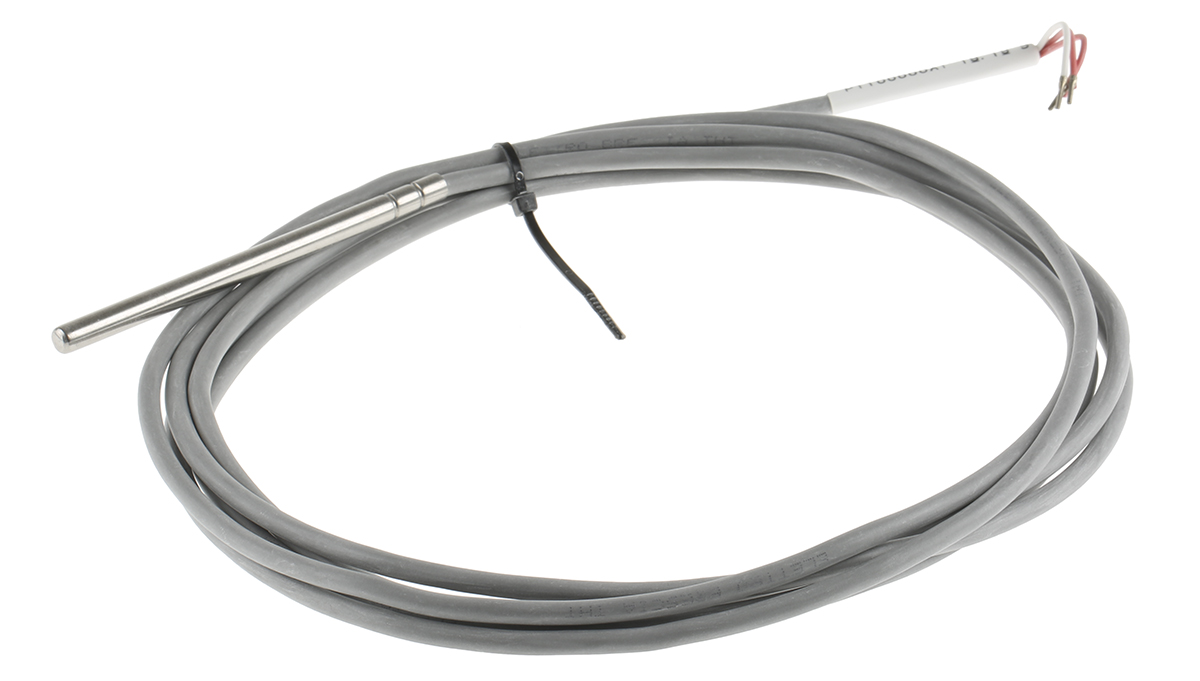 Carel PT100 RTD Sensor, 6mm Dia, 100mm Long, +250°C Max