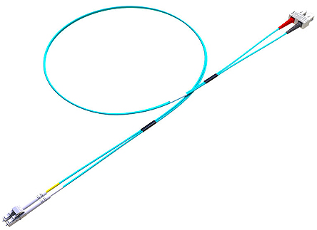 RS PRO LC to SC Duplex Multi Mode OM3 Fibre Optic Cable, 900μm, Blue, 5m