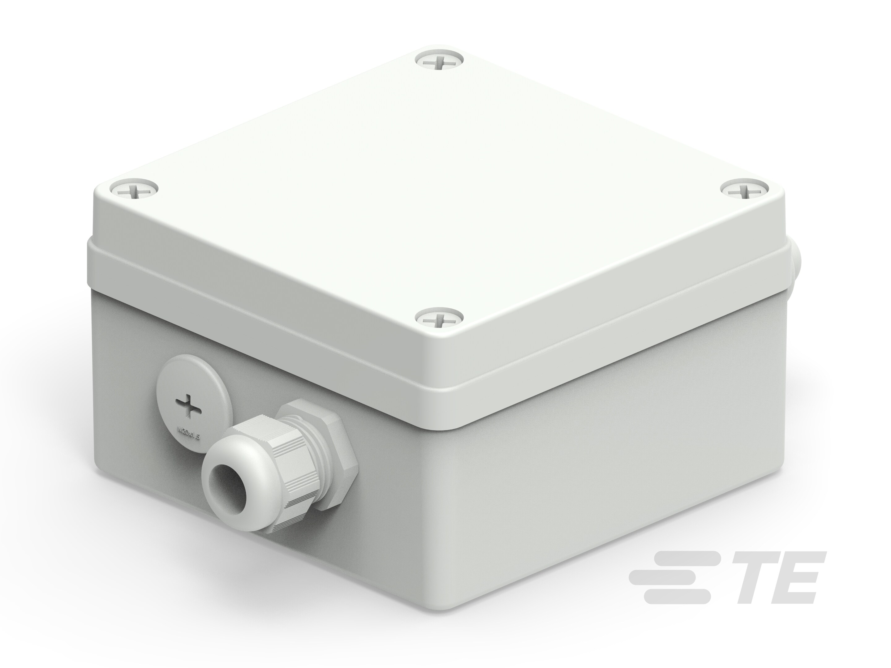 TE Connectivity 1SNS Series Grey Polycarbonate Junction Box, IP66, 193.9 x 125.6 x 76mm