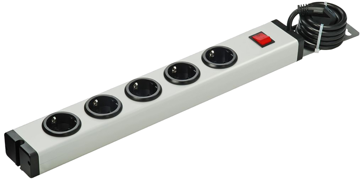 Bodo Ehmann Type F - German Schuko 5 Gang Power Distribution Unit, 1.5m Cable, 16A, 250 V ac