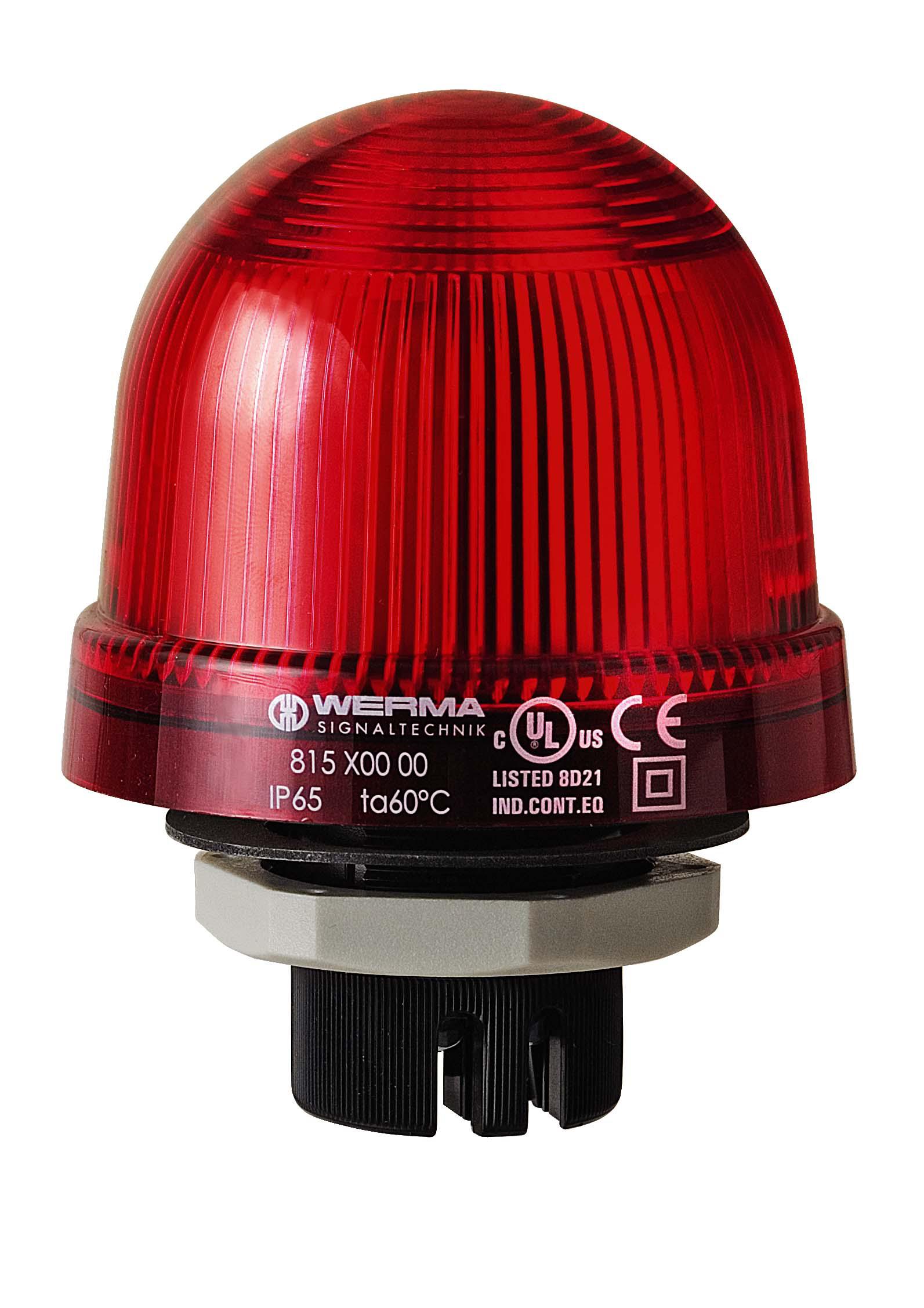Werma 816 Series Red Flashing Beacon, 24 V, Built-in Mounting, LED Bulb