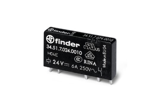 Finder 34 Series Industrial Relay, 10 A Load, PCB Mount, Plug In, 400 V ac Load, 60 V dc Control