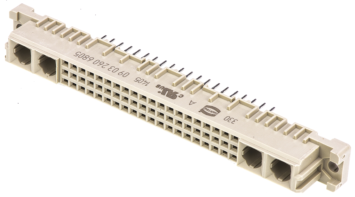 HARTING 60 + 4 Way 2.54mm Pitch, Type M Class C2, 3 Row, Straight DIN 41612 Connector, Socket