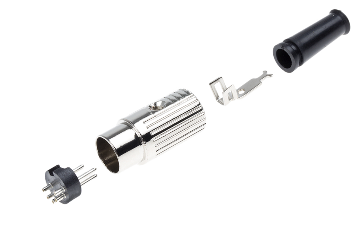 RS PRO 5 Pole Din Plug, 1A, 100 V ac, Male, Cable Mount