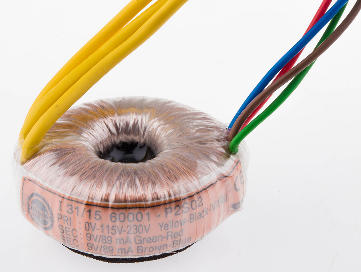 Nuvotem Talema 115 V ac, 230 V ac, 2 x 9V ac Toroidal Transformer, 1.6VA 2 Output