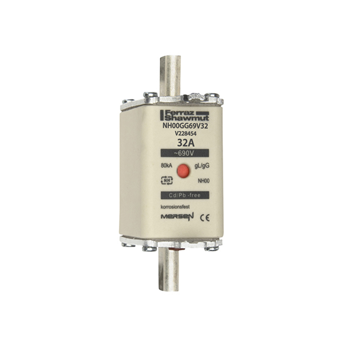 Mersen 32A NH Fuse, NH00, 690V ac