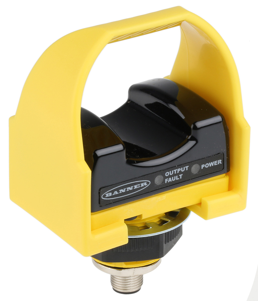 Banner 1 Button Self-Checking Optical Touch Buttons, Black, Yellow, STB Series