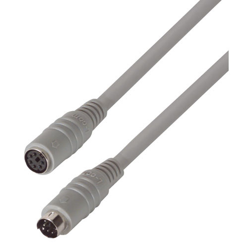 L-Com Male 6 Pin Header to Female 6 Pin Header Grey DIN Cable 6ft