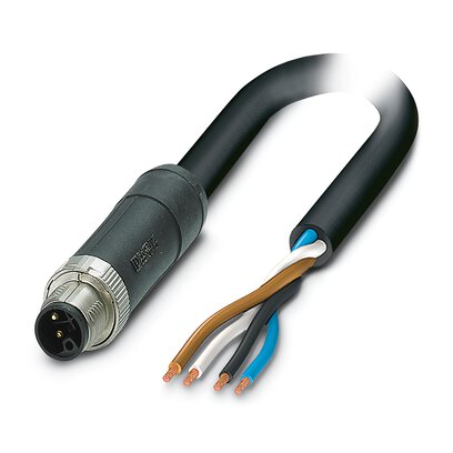 Phoenix Contact 14250 Shielded 1.5 mm² 4 Core Power Cable, Black, Grey Polyurethane PUR, 3m