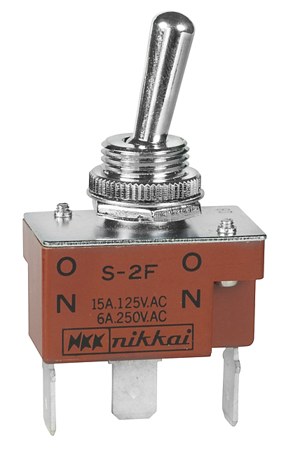 NKK Switches Toggle Switch, Panel Mount, On-(On), SPDT, Tab Terminal, 125V ac