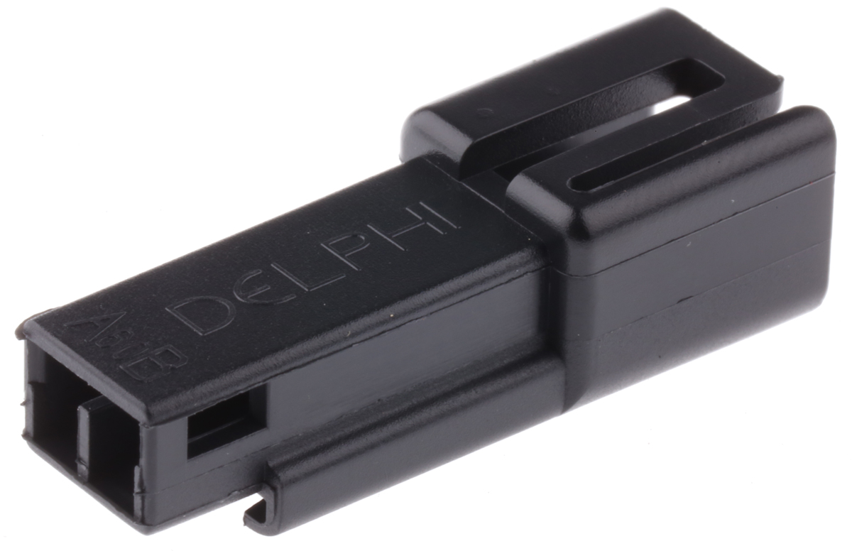 Delphi, Metri-Pack 150 Automotive Connector Plug Black Cable Mount 2 Way, Crimp Termination 12047663