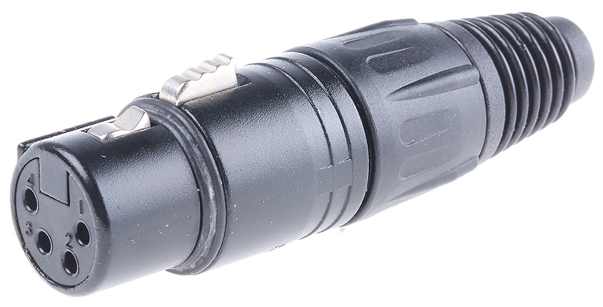 Neutrik Cable Mount XLR Connector, Female, 50 V, 4 Way, Silver over Nickel Plating
