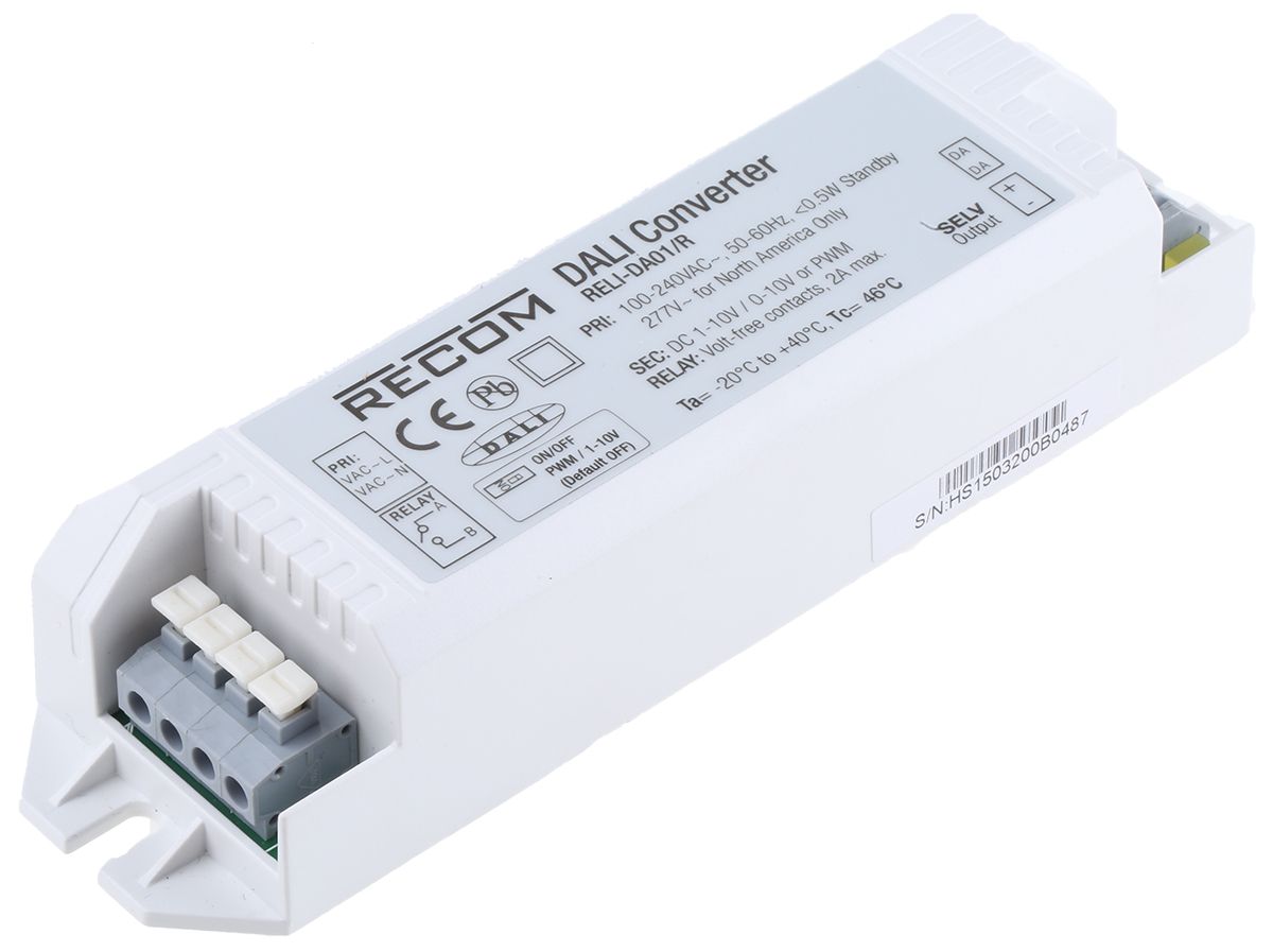 Recom DALI Converter, 0 → 10V dc Output, Constant Current Dimmable