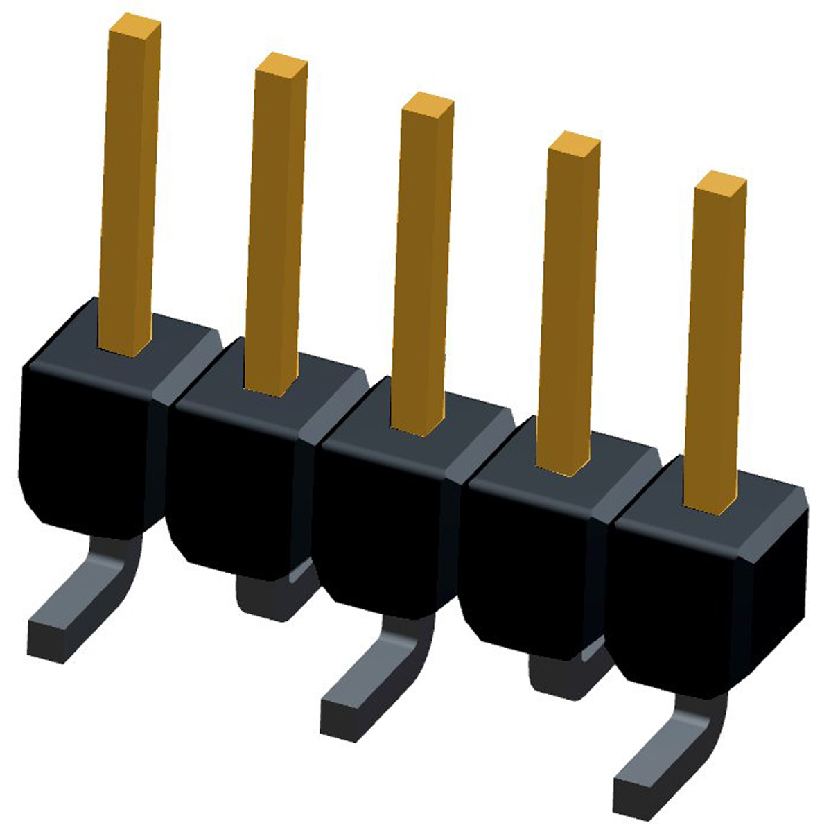 TE Connectivity AMPMODU MOD II Series Straight Surface Pin Header, 5 Contact(s), 2.54 mm Pitch, 1 Row, Unshrouded