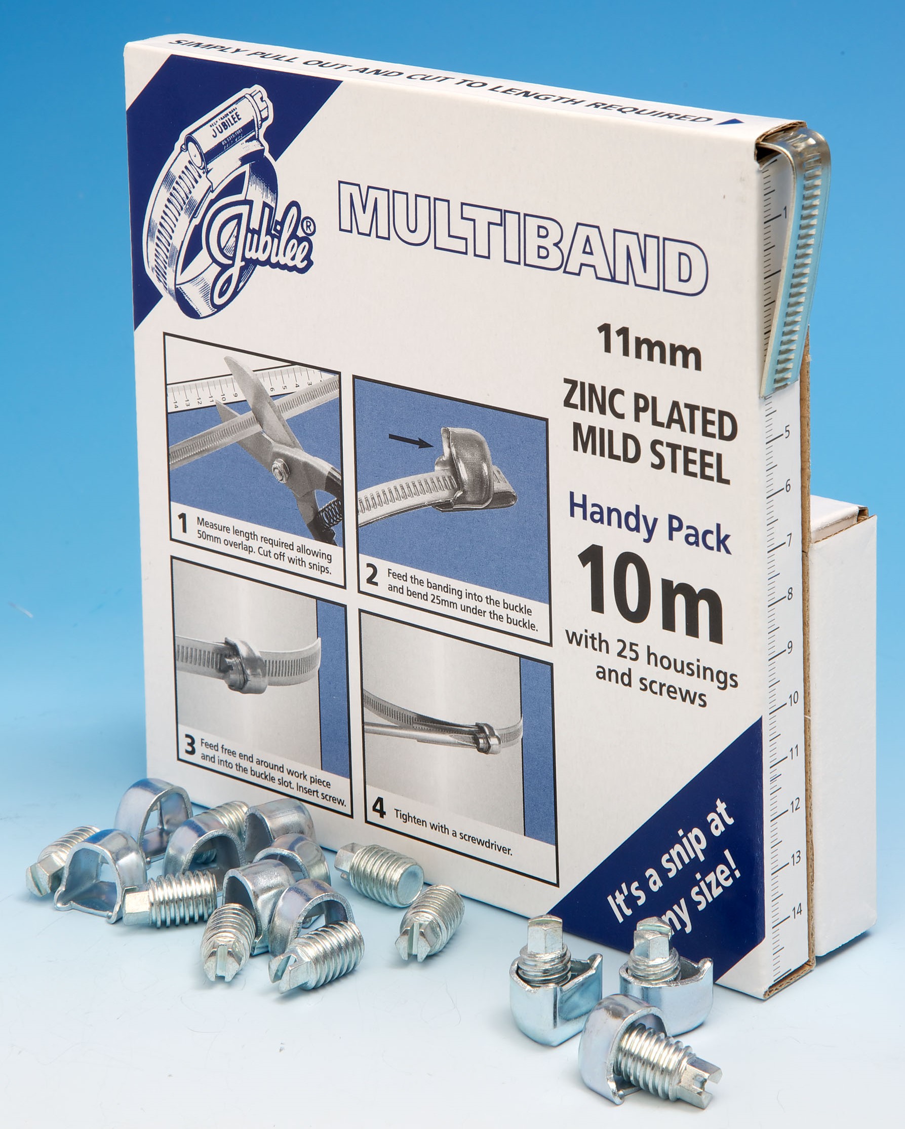 Jubilee 25 Piece Steel Banding Handy Pack Banding Kit, 9.5 → 12mm and 35 → 50mm Inside Diameter