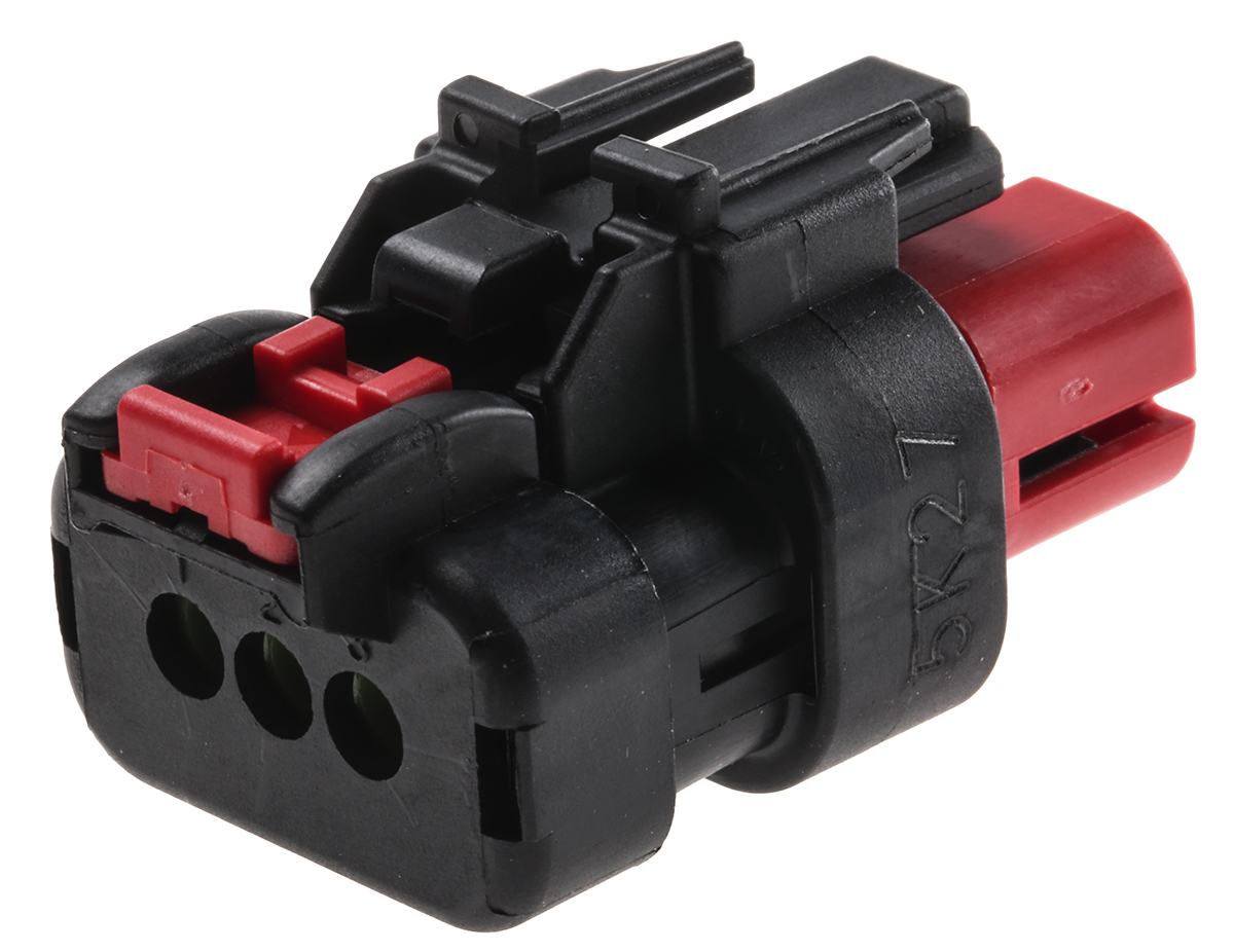 TE Connectivity, AMPSEAL 16 Automotive Connector Plug Red 3 Way 776429-1