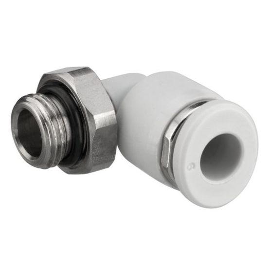 EMERSON ? AVENTICS QR1-S-RVT Series Elbow Fitting, G 1/4 Male to Push In 8 mm, Threaded-to-Tube Connection Style