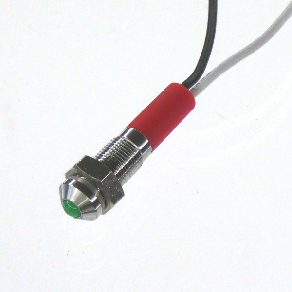 CML Innovative Technologies PL06SL Series Green Panel LED, 24V, 6mm Mounting Hole Size, Lead Wires Termination, IP67