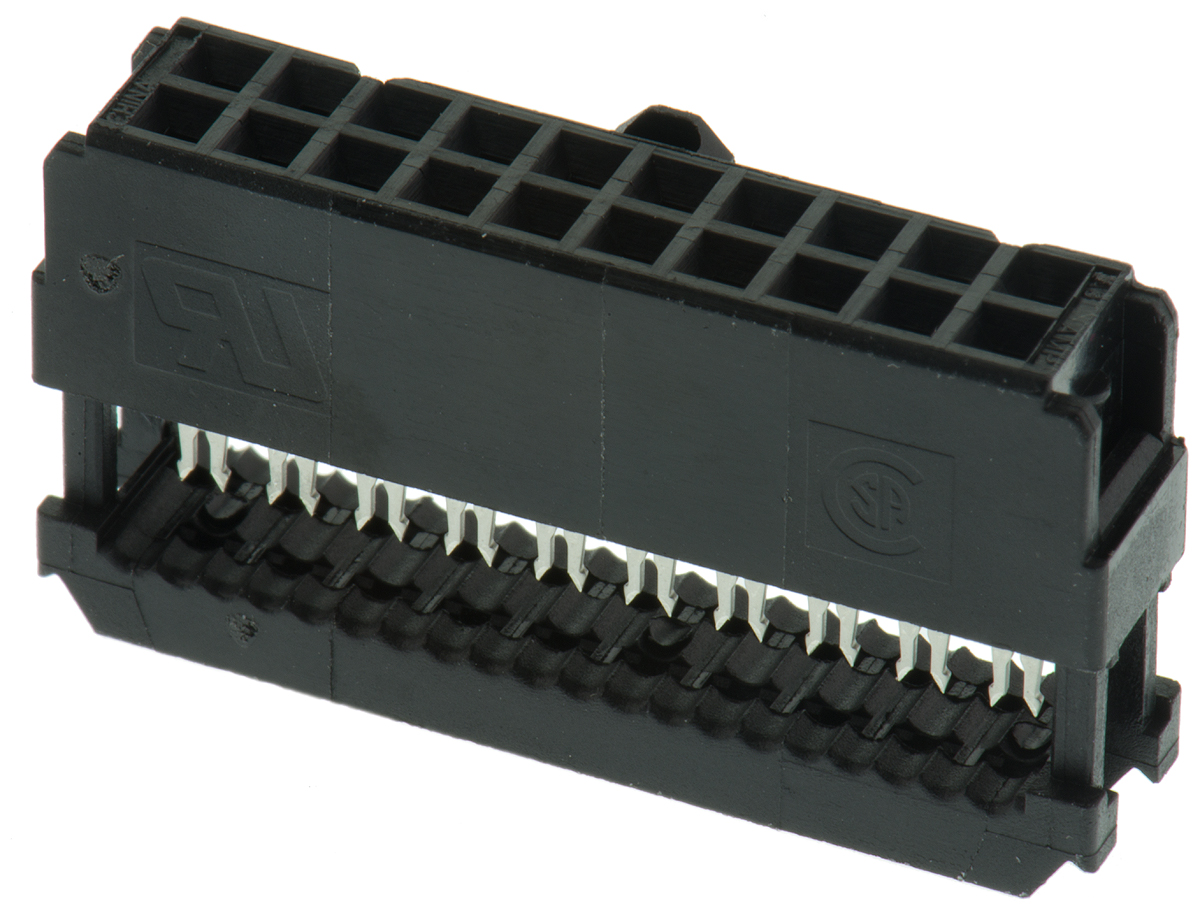 TE Connectivity 20-Way IDC Connector Socket for  Through Hole Mount, 2-Row