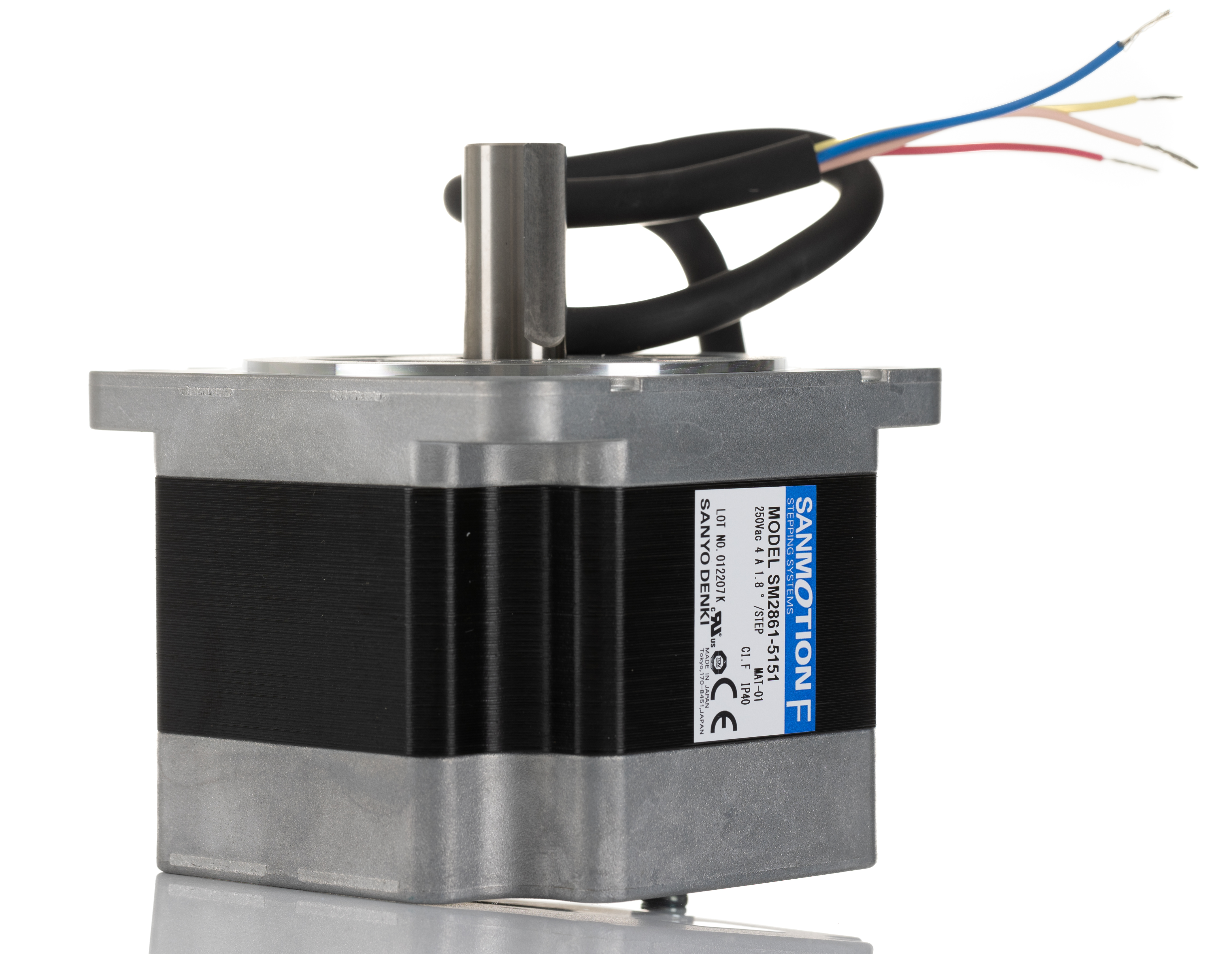Sanyo Denki SM2861 Series Hybrid, Single Shaft Stepper Motor, 3.30Nm Torque, 100 V, 1.8°, 85.5 x 85.5mm Frame, 14mm