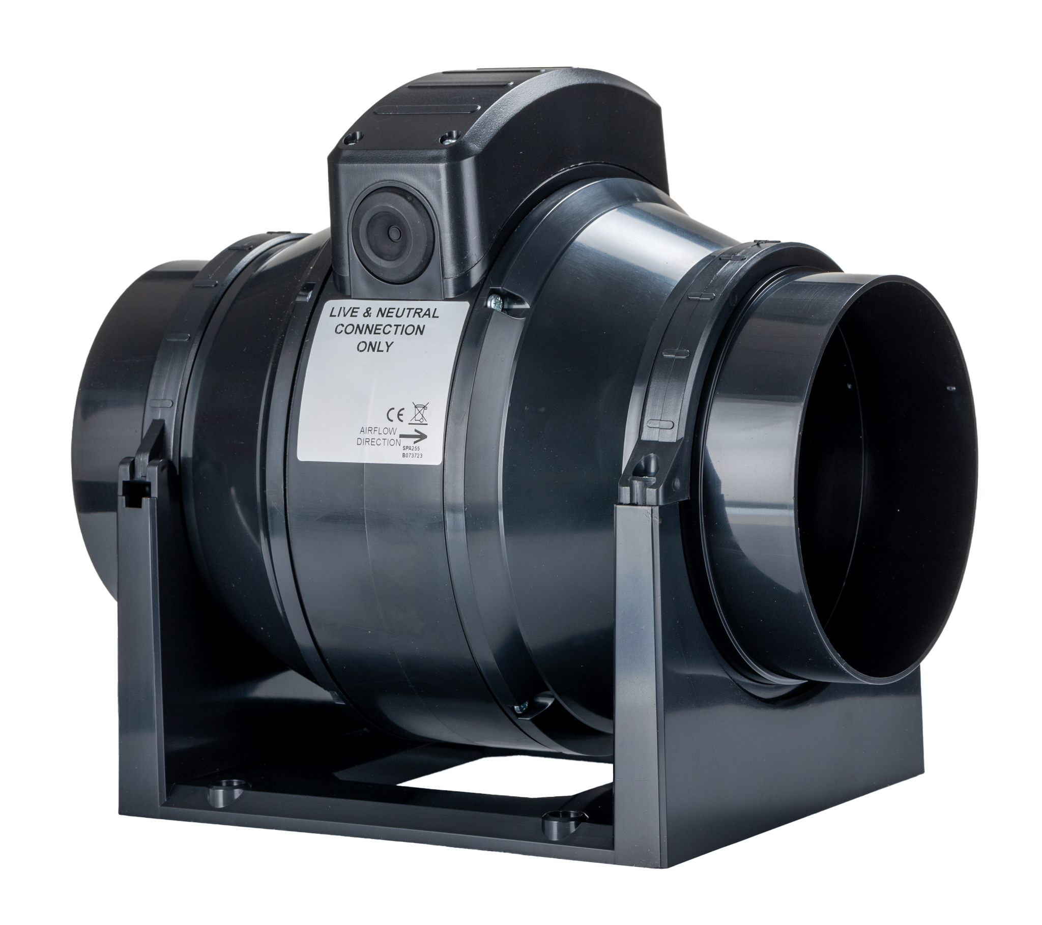 RS PRO Round In Line Extractor Fan, 500m³/h, 31dB, Double Insulated with Motor Fitted and Timer, Duct Size 100mm