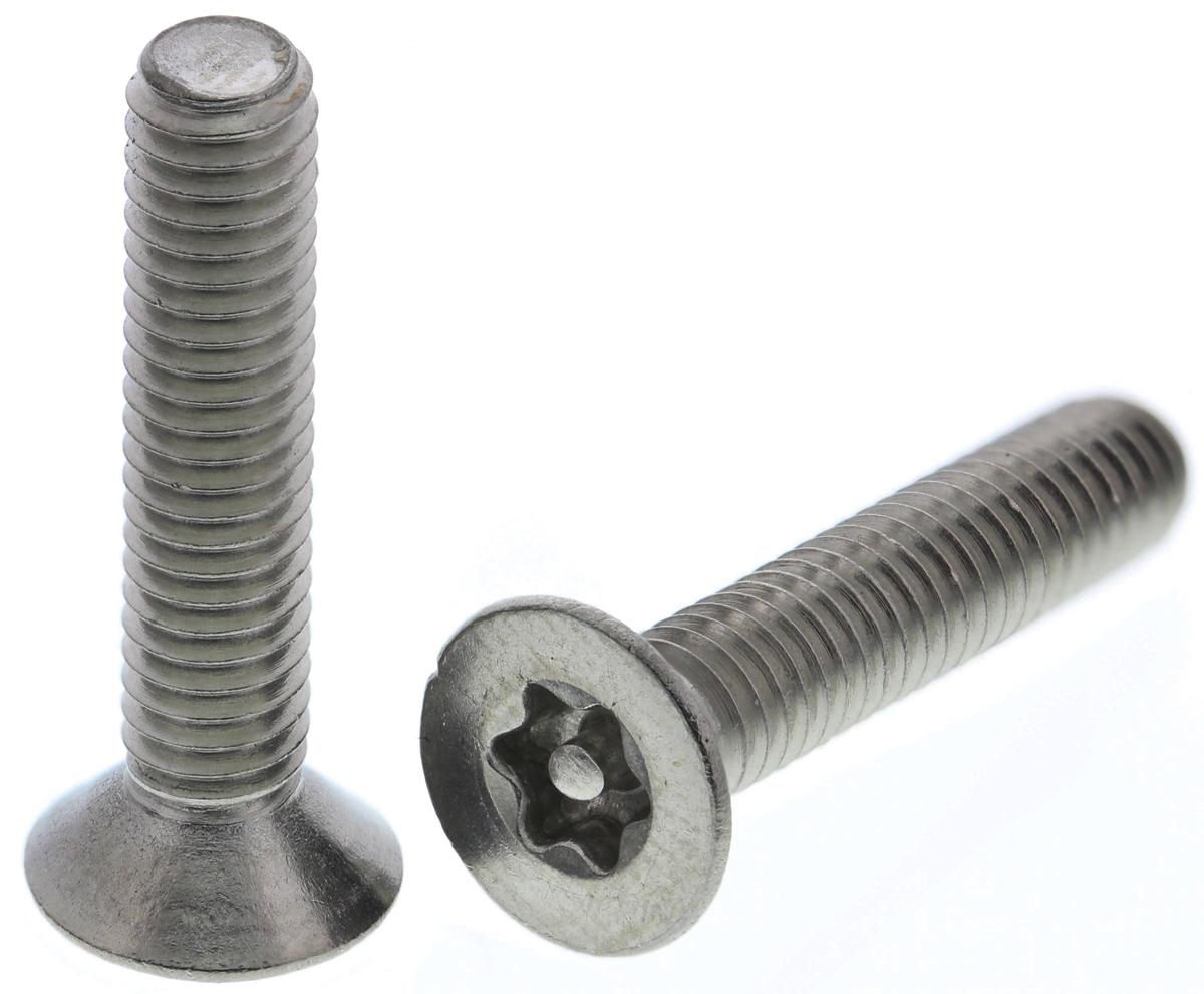 RS PRO Plain Flat Stainless Steel Tamper Proof Security Screw, M4 x 20mm