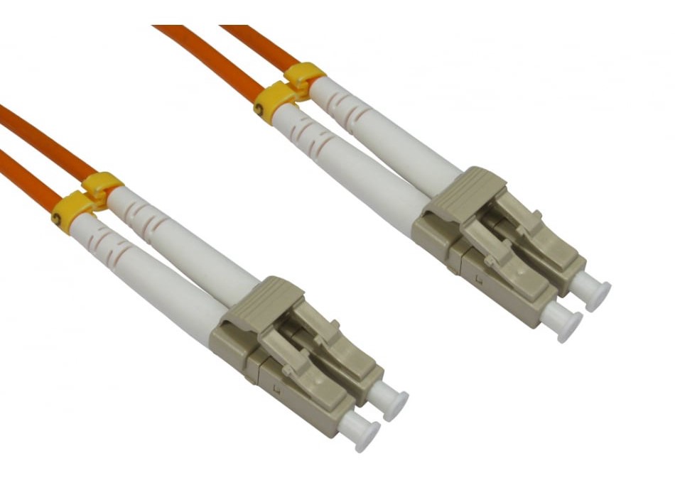 RS PRO LC to LC Duplex Multi Mode OM2 Fibre Optic Cable, 3mm, Orange, 5m