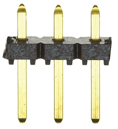 Samtec TLW Series Straight Through Hole Pin Header, 3 Contact(s), 2.54 mm Pitch, 1 Row, Unshrouded