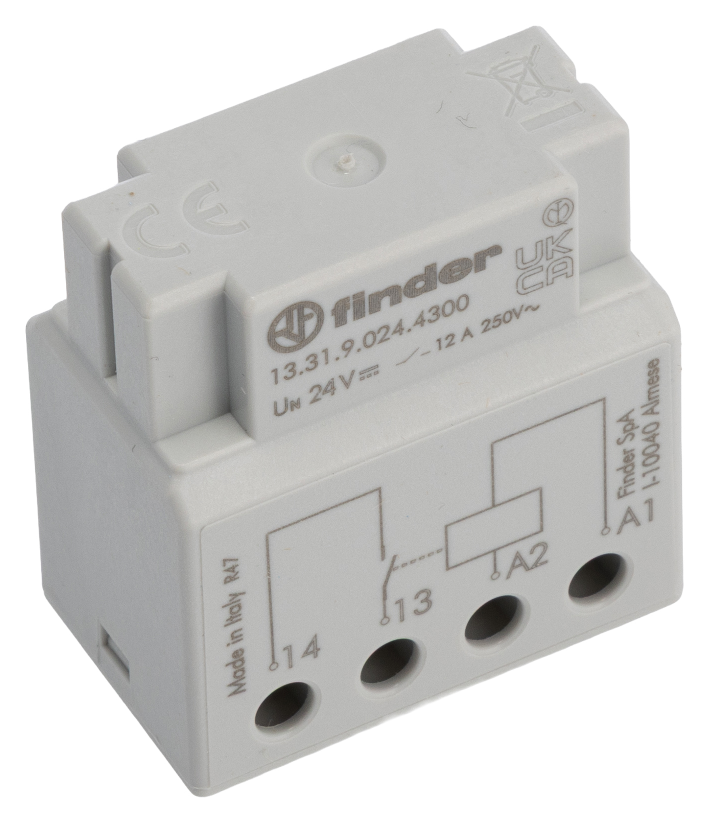 Finder Switch Box Power Relay, 24V dc Coil, 12A Switching Current, SPST