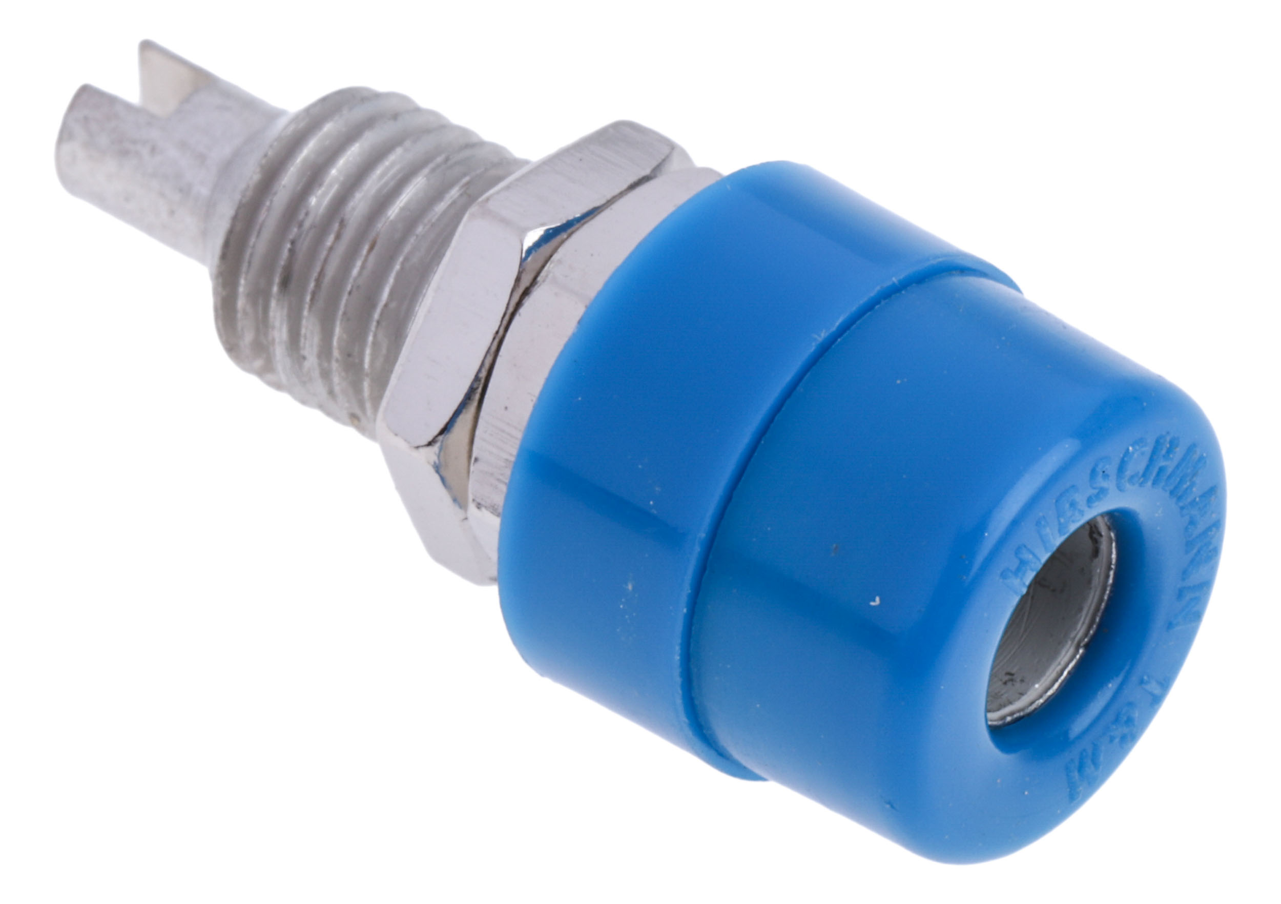 Hirschmann Test & Measurement Blue Female Banana Socket, 4 mm Connector, Solder Termination, 32A, 30 V ac, 60V dc, Tin