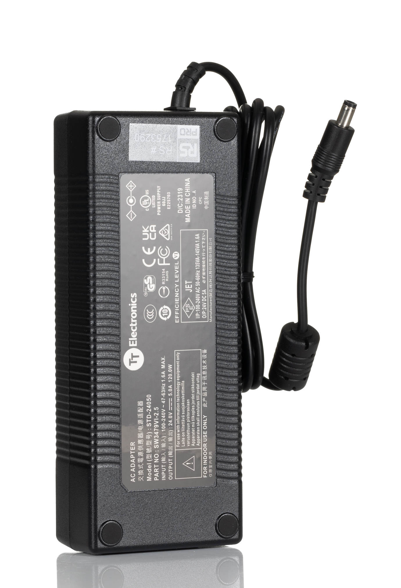 RS PRO 120W Plug-In AC/DC Adapter 24V dc Output, 5A Output