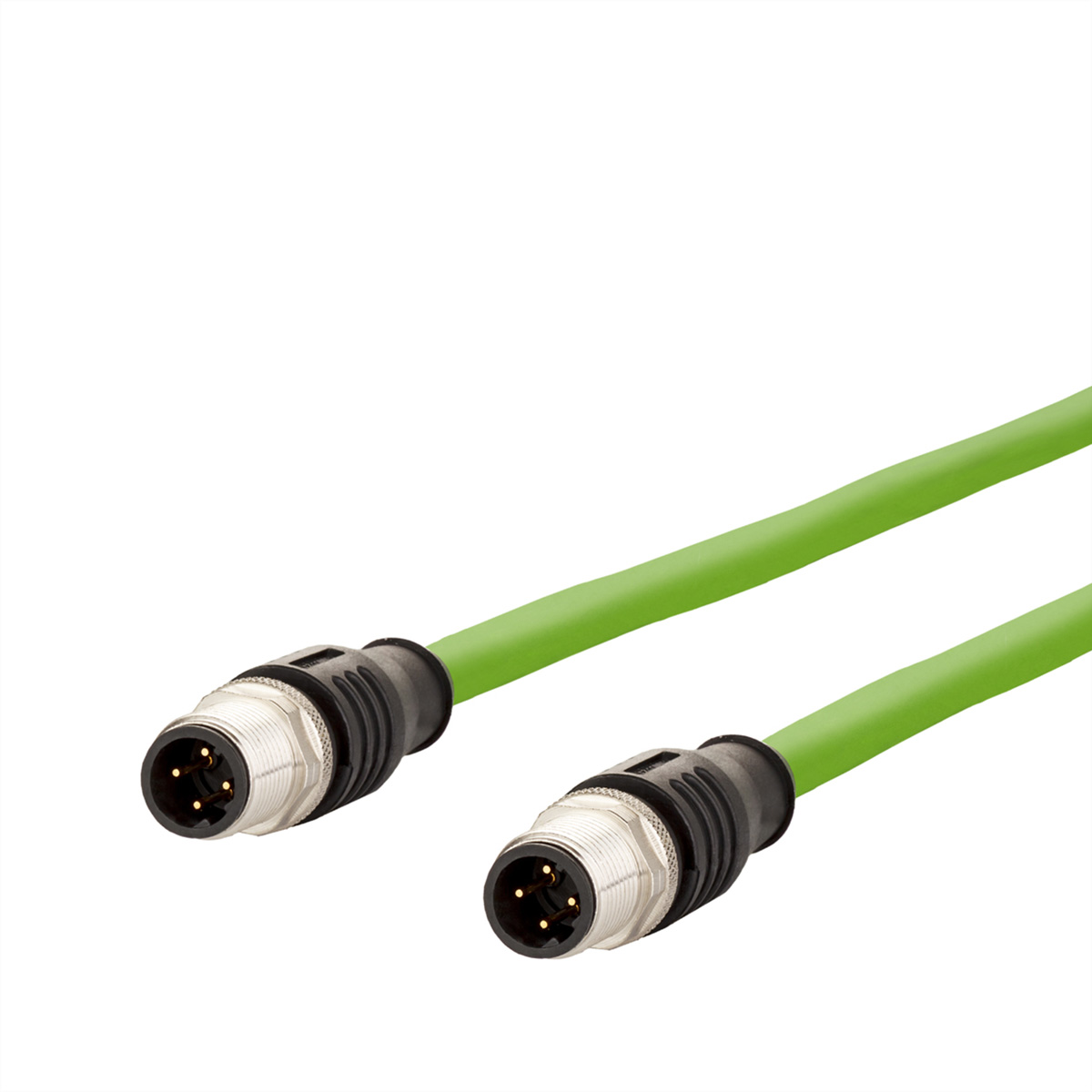 Metz-Connect30064243, 2m Cat5e, Green M12 to Male M12 Male, Shielded, Unterminated Polyurethane Sheath