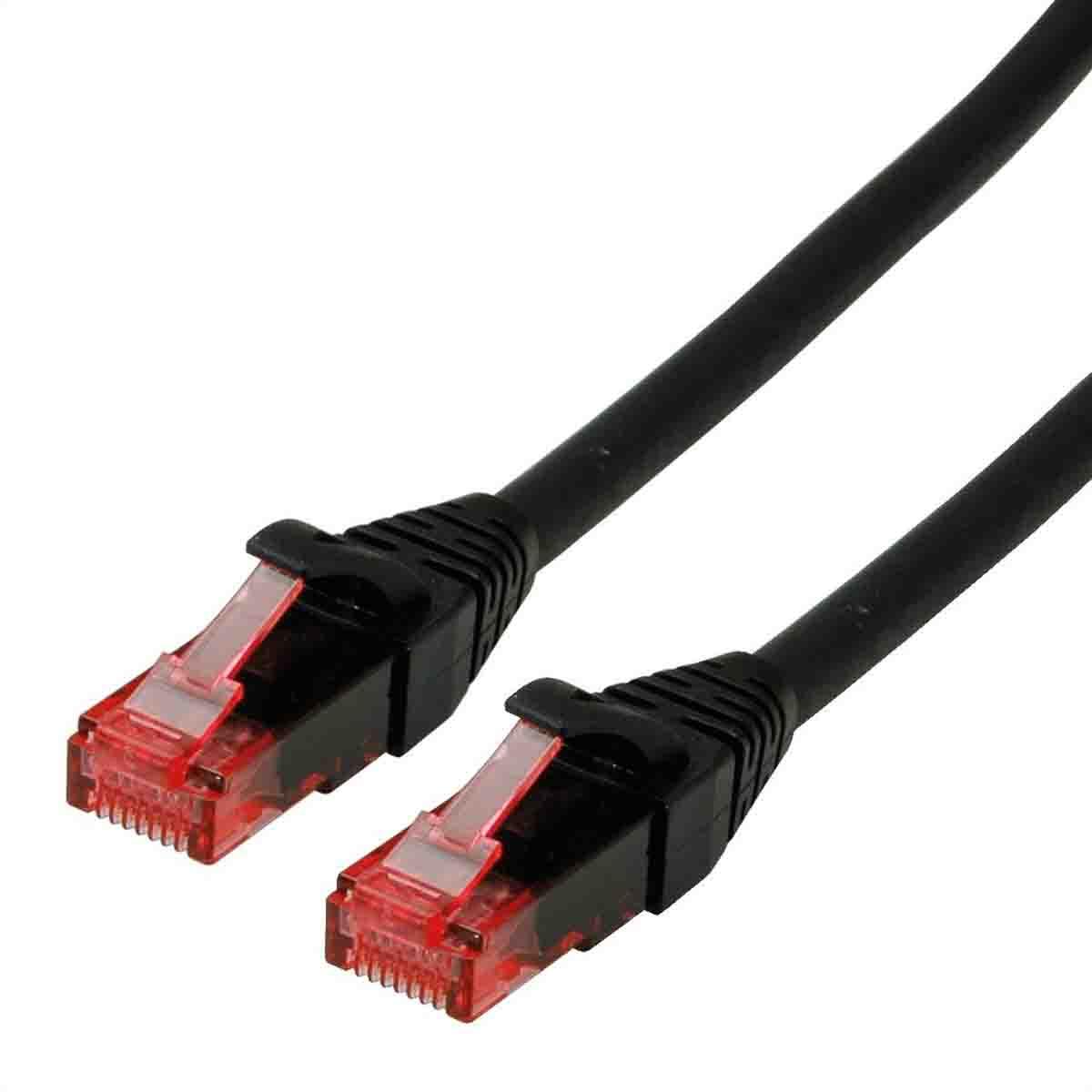 Roline, 3m Cat6, Black RJ45 to Male RJ45 Male, U/UTP Unshielded, Terminated LSZH Sheath