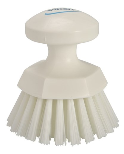 Vikan Hard Bristle Yellow Hand Brush, 110mm bristle length, Polyester, Polypropylene, Stainless Steel bristle material