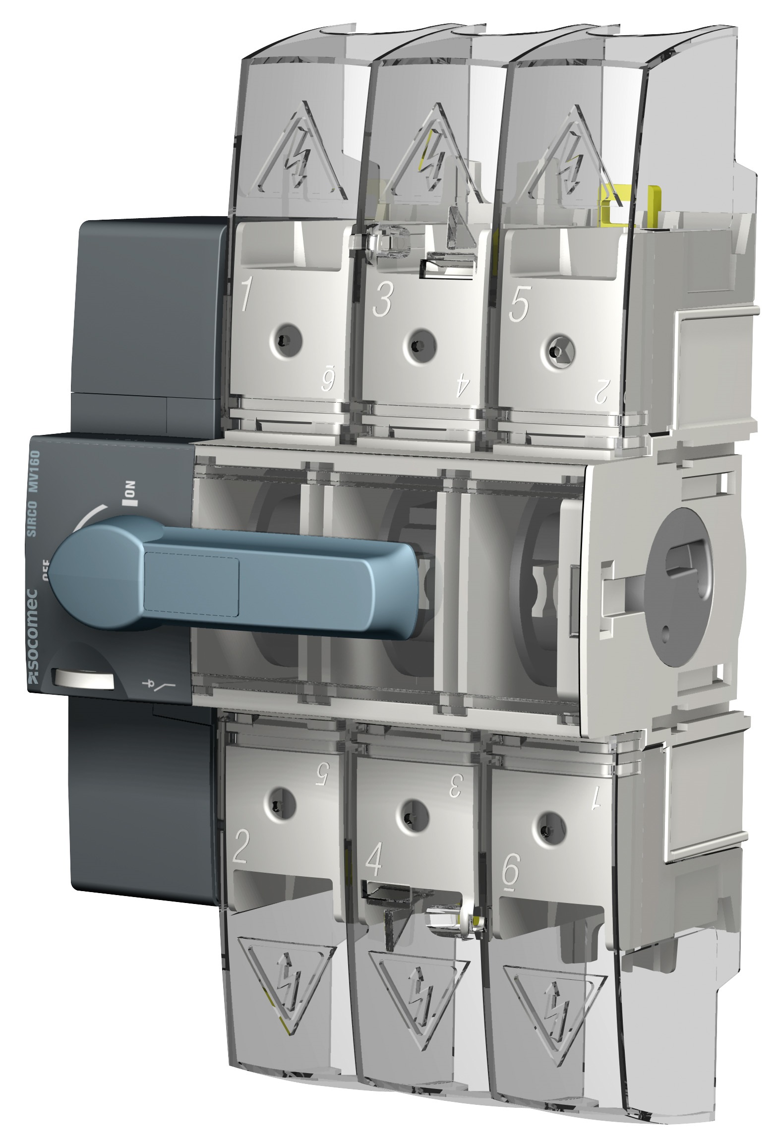 Socomec 3P Pole DIN Rail Switch Disconnector - 125A Maximum Current, 75kW Power Rating
