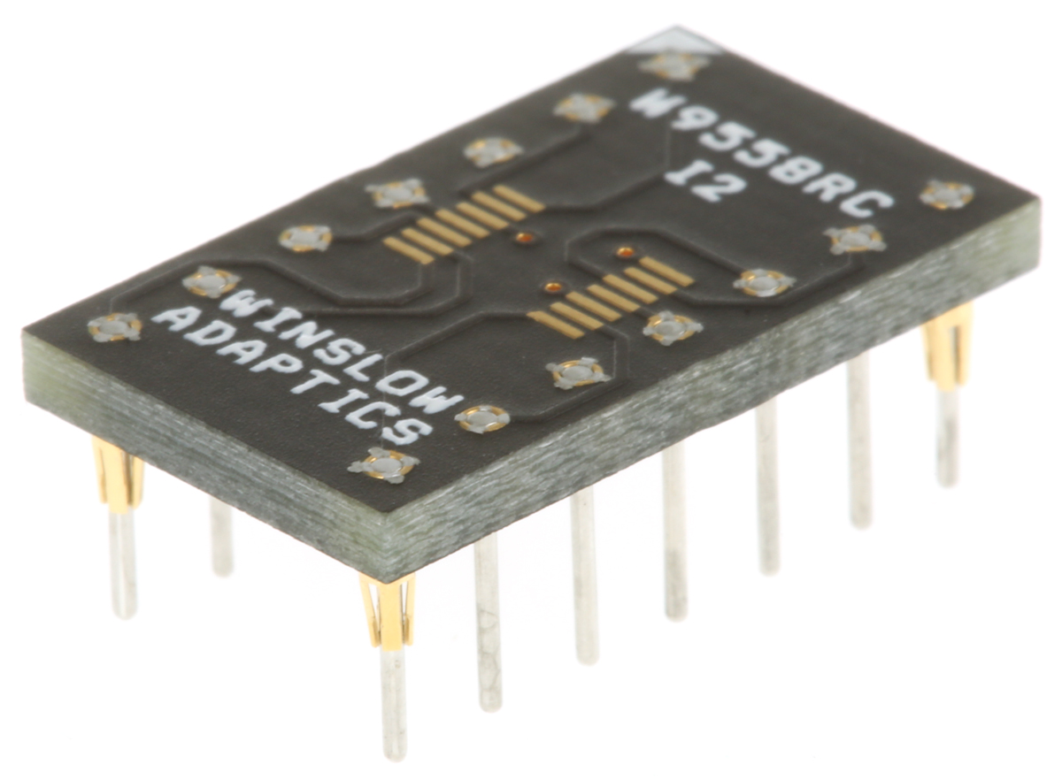 Winslow Straight Through Hole Mount 0.5 mm, 2.54 mm Pitch IC Socket Adapter, MSOP 14 to DIP 14