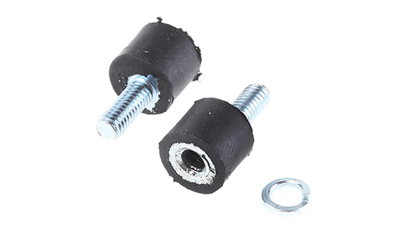 FIBET Cylindrical M4 Anti Vibration Mount, Male to Female Bobbin with 11.7daN Compression Load