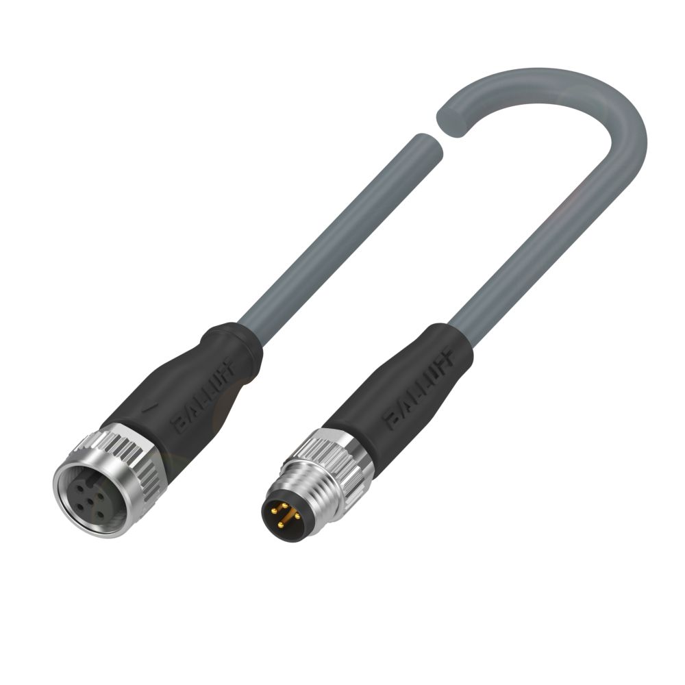BALLUFF Female 4 way M12 to Male 4 way M8 Sensor Actuator Cable, 3 m