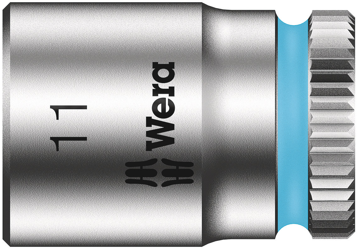 Wera 1/4 in Drive 11mm Standard Socket, 6 point, 23 mm Overall Length