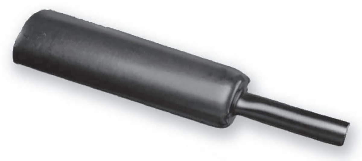 TE Connectivity Adhesive Lined Heat Shrink Tubing, Black 63mm Sleeve Dia. x 1.2m Length 3:1 Ratio, RMW Series