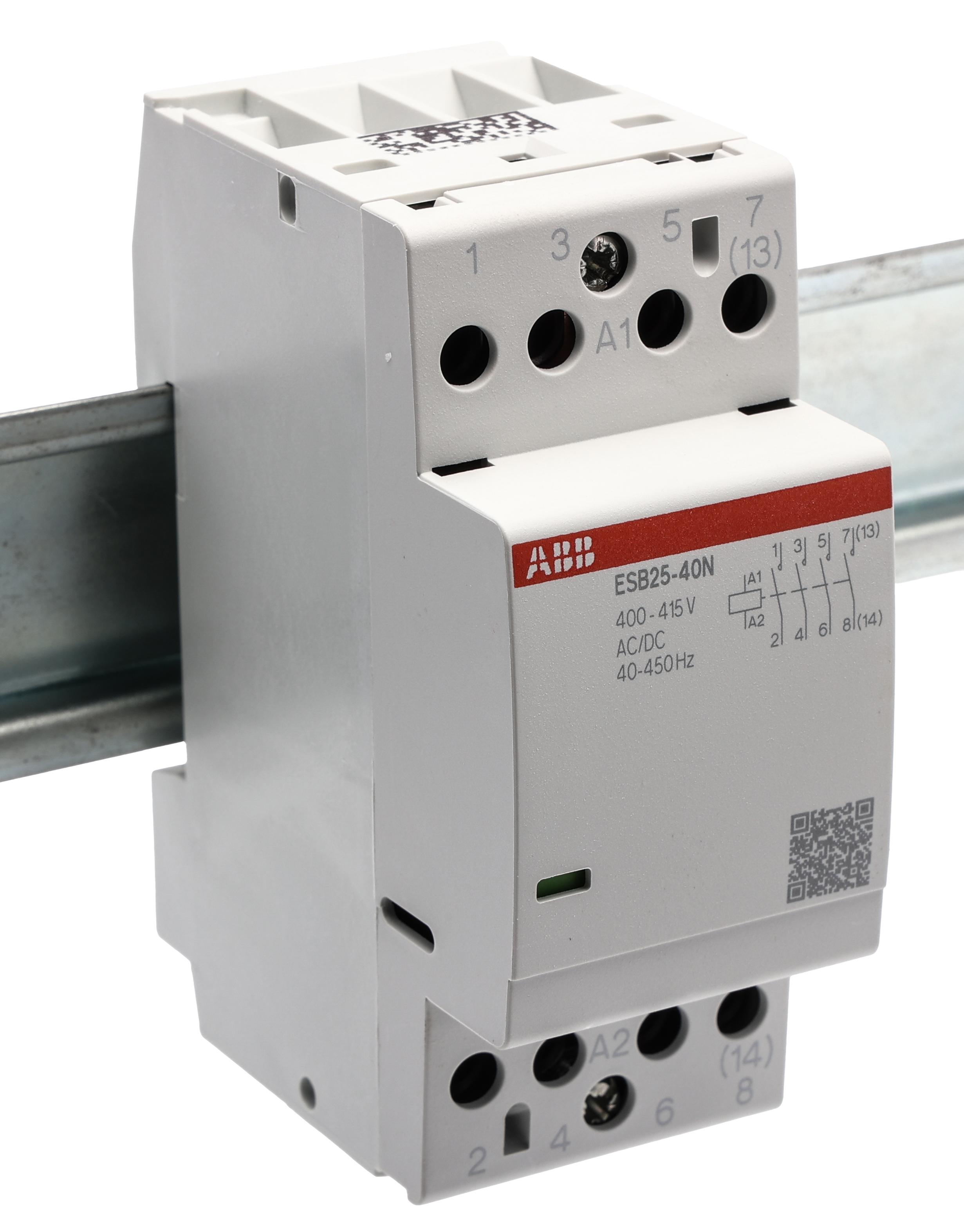 ABB ESB25 Contactor, 400/415 V ac/dc Coil, 4-Pole, 25 A, 17.3 kW 415 V, 4 NO, 400V
